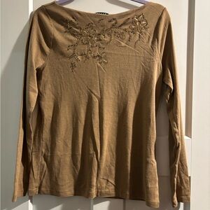Ralph Lauren Gold‎ Embroidered Blouse